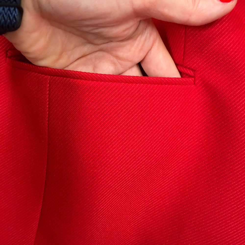 Calvin Klein 18W Blazer Open Front Red Gold Button Career Classic Professional - Picture 4 of 13
